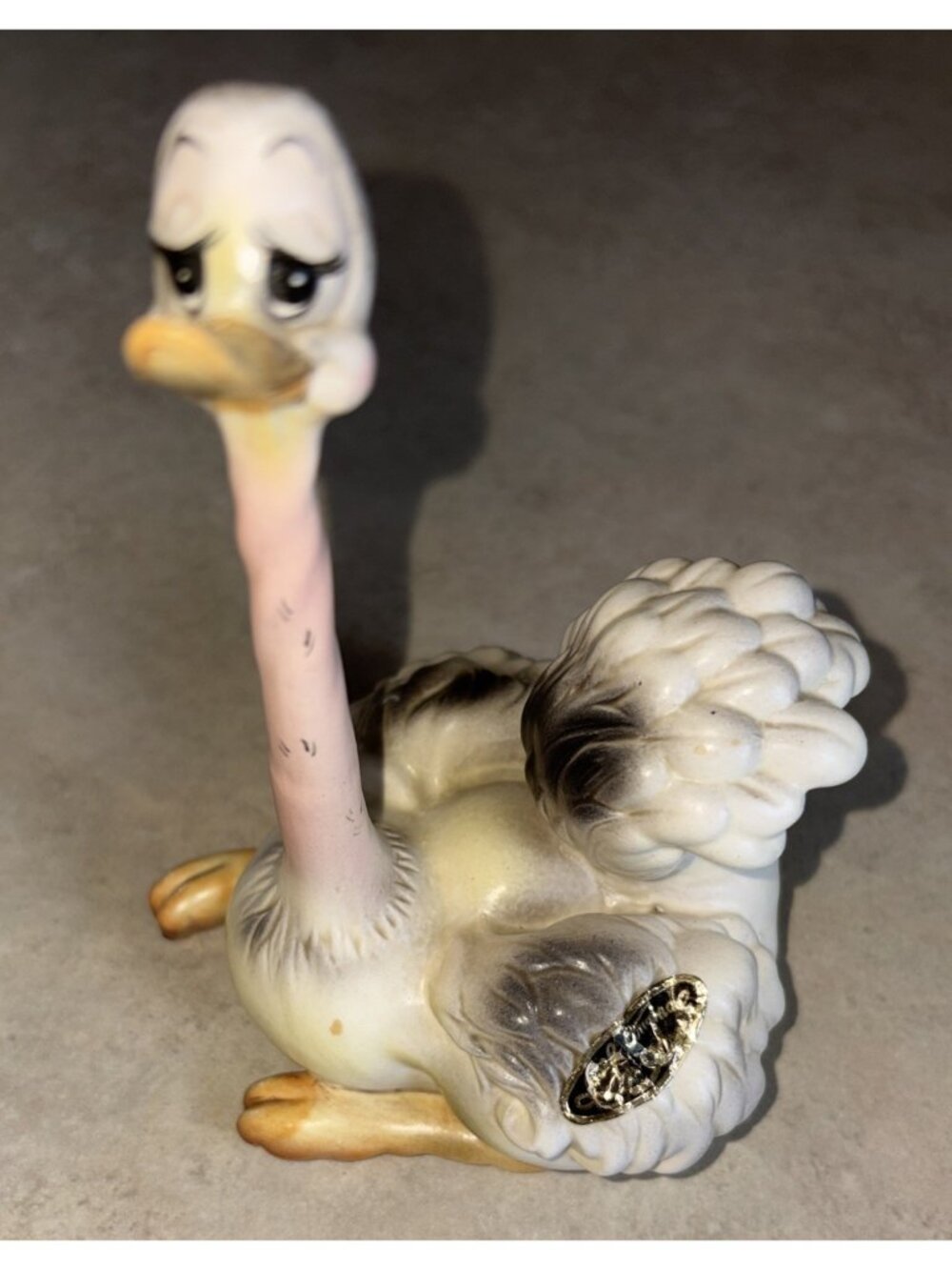 Vintage Joseph Originals Ceramic Ostrich Figurine Anthropomorphic